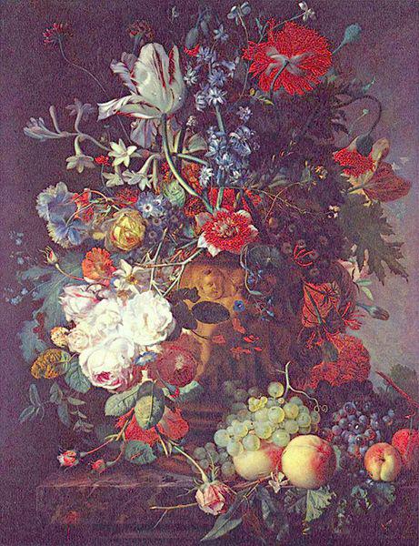 Jan van Huijsum Blumen und Fruchte Norge oil painting art